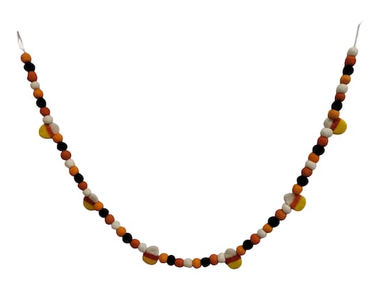 6ft. Wool Candy Corn & Pom Pom Garland by Ashland®